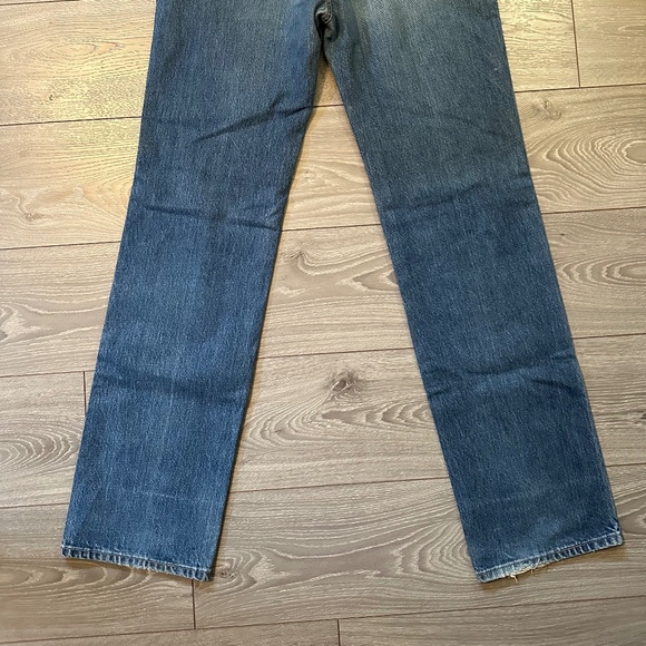 1980s Retro Calvin Klein Straight Fit Talon Zip Medium Wash Jeans - Picture 3 of 7